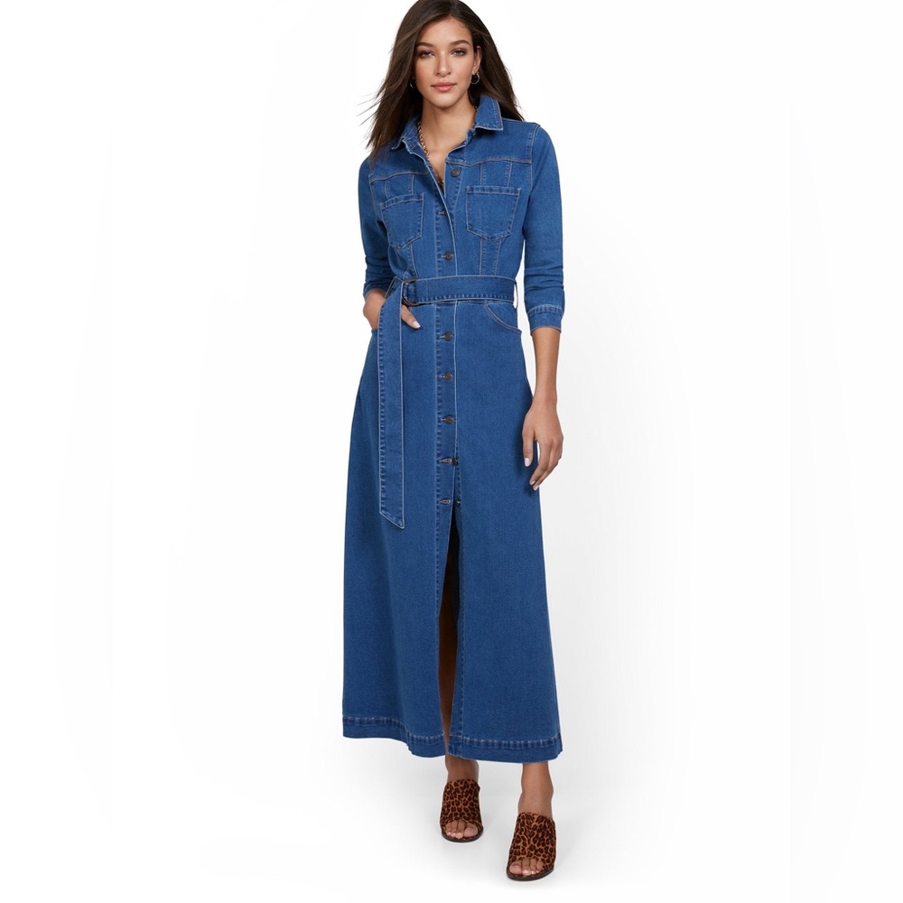 Denim Maxi Shirtdress NWOT Size XL Has pockets!!